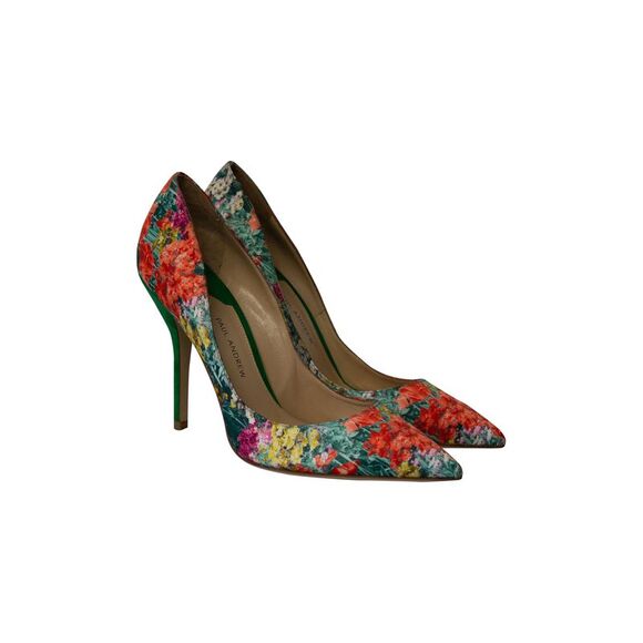 Pre Loved Paul Andrew Vintage Women floral print Heels - Picture 3 of 8